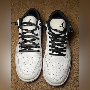 Jordan Men's White and Black Lace-Up Sneakers